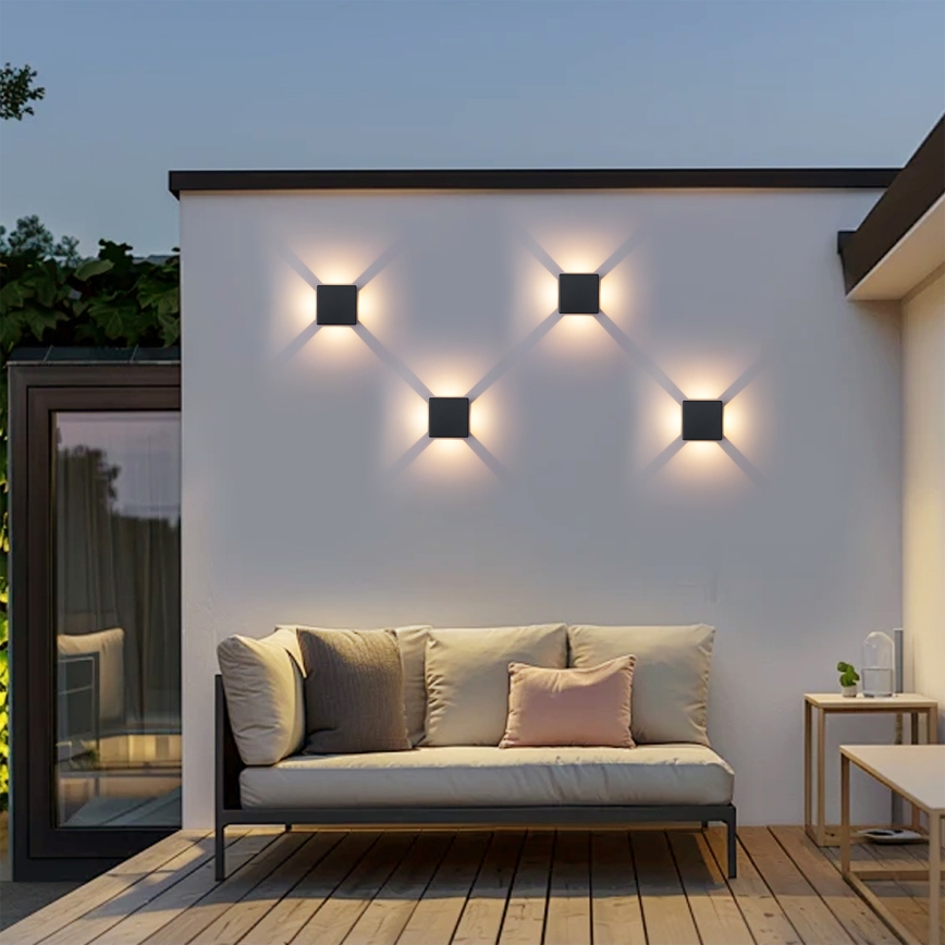 Brilagi - Aplique de parede para exterior QUADRAY LED/6W/230V, preto, IP54