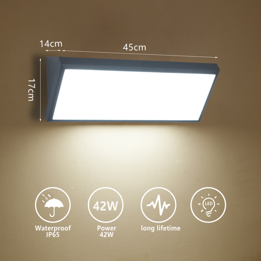 Brilagi - Luminária de Parede LED para Exterior TRIANGLE LED/42W/230V 45 cm antracite IP65