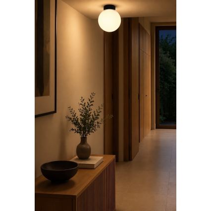 BRILAGI - Aplique de parede POLOS 1xE27/40W/230V Ø 20 cm preto