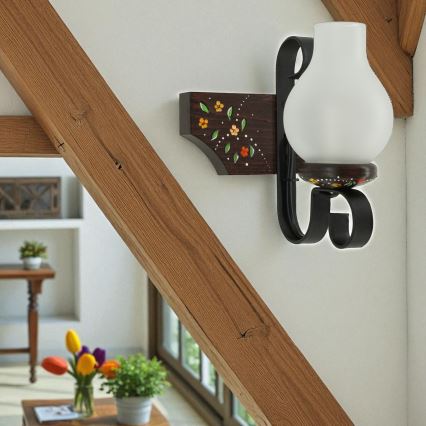 Brilagi - Aplique de parede QUEEN 1xE14/40W/230V faia/wengué