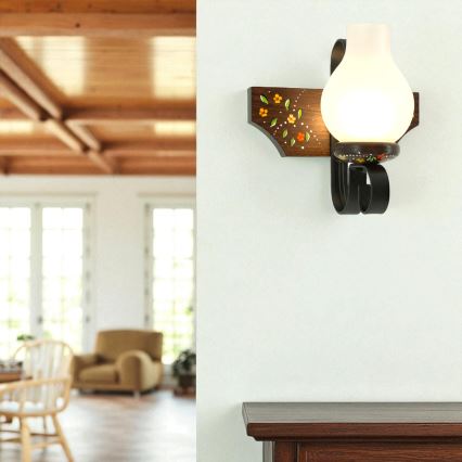 Brilagi - Aplique de parede QUEEN 1xE14/40W/230V faia/wengué