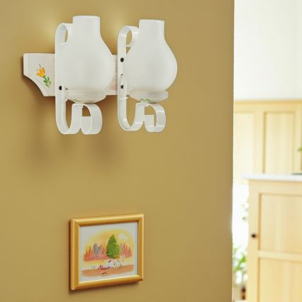 Brilagi - Aplique de parede QUEEN 2xE14/40W/230V faia/creme