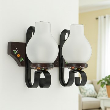 Brilagi - Aplique de parede QUEEN 2xE14/40W/230V faia/wengué