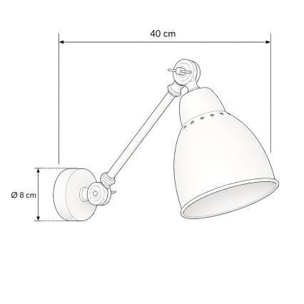 BRILAGI - Aplique de parede QUILL 1xE27/40W/230V 40 cm branco