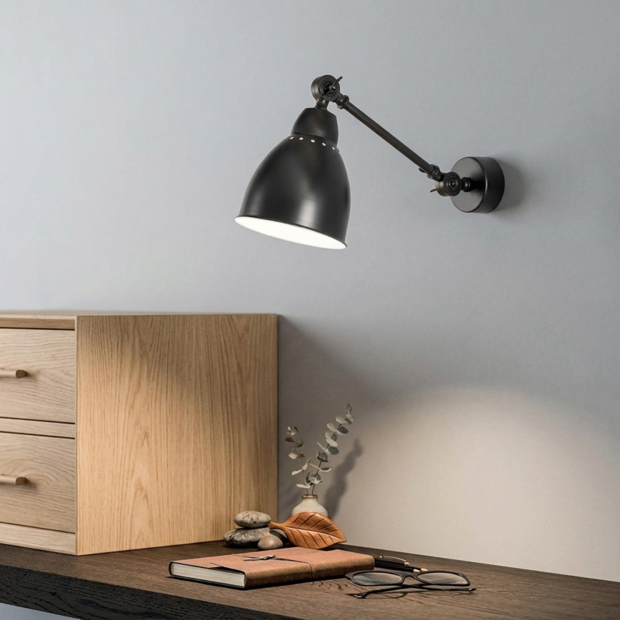 BRILAGI - Aplique de parede QUILL 1xE27/40W/230V 40 cm preto