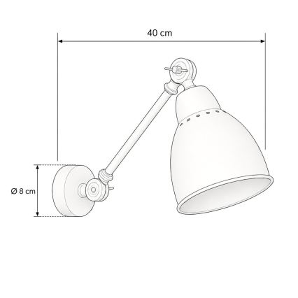 BRILAGI - Aplique de parede QUILL 1xE27/40W/230V 40 cm preto