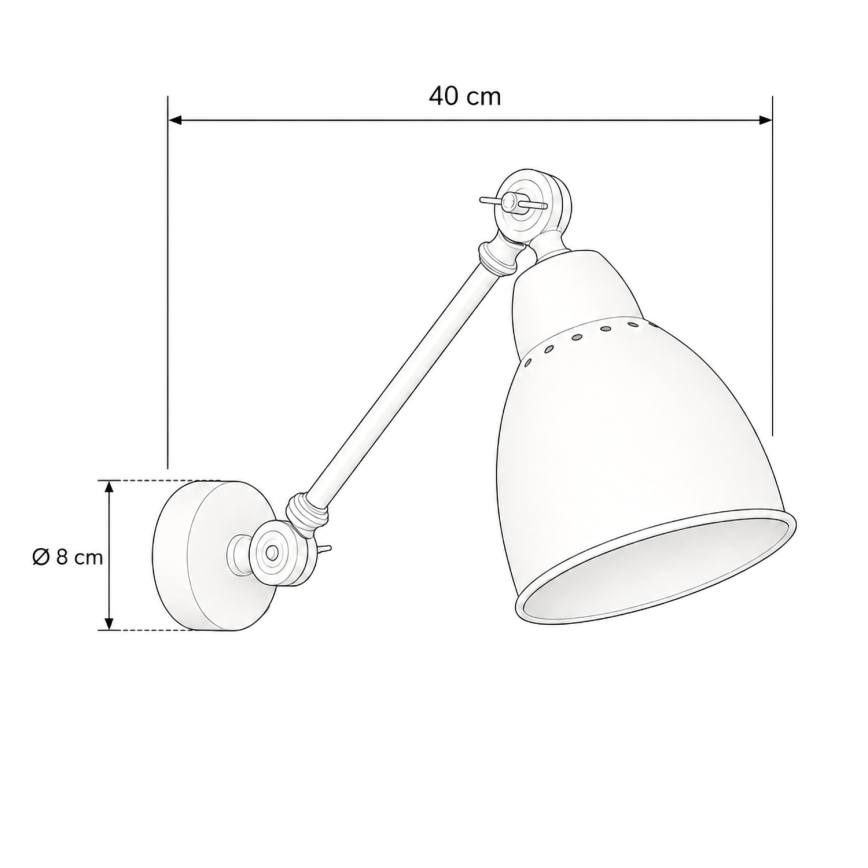 BRILAGI - Aplique de parede QUILL 1xE27/40W/230V 40 cm preto