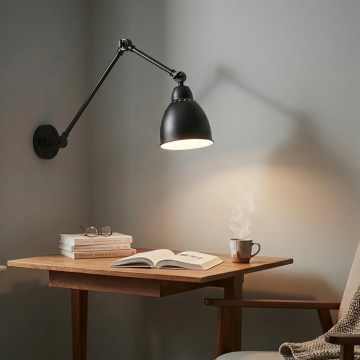 Brilagi - Aplique de parede QUILL 1xE27/40W/230V 83 cm preto