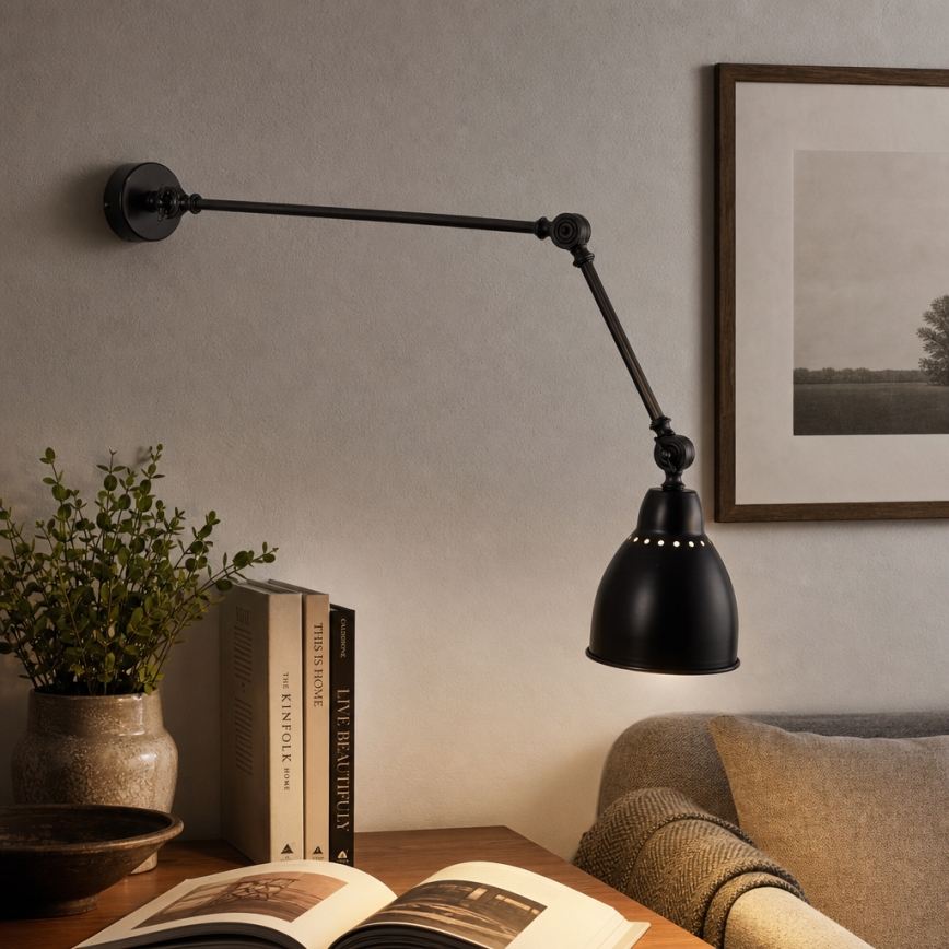 Brilagi - Aplique de parede QUILL 1xE27/40W/230V 83 cm preto
