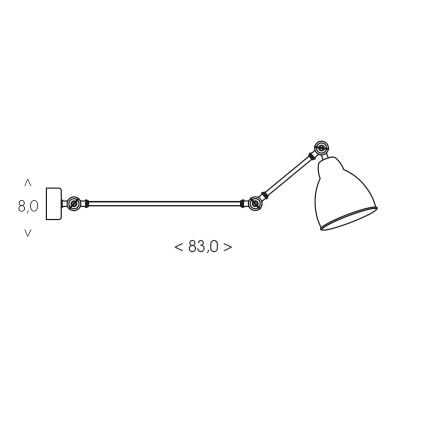 Brilagi - Aplique de parede QUILL 1xE27/40W/230V 83 cm preto