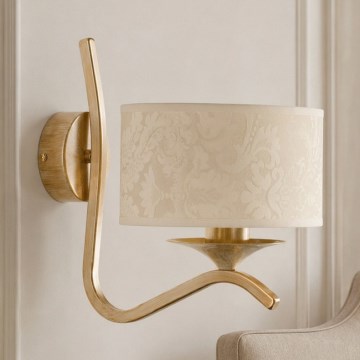 Brilagi - Aplique de parede SAPHIRE 1xE27/15W/230V creme/dourado/pátina