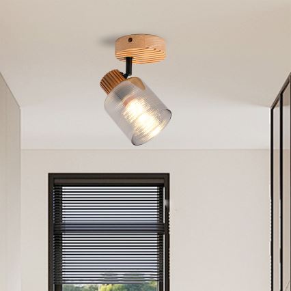 Brilagi - Aplique de parede spot HYGGE 1xE14/15W/230V madeira/fumado