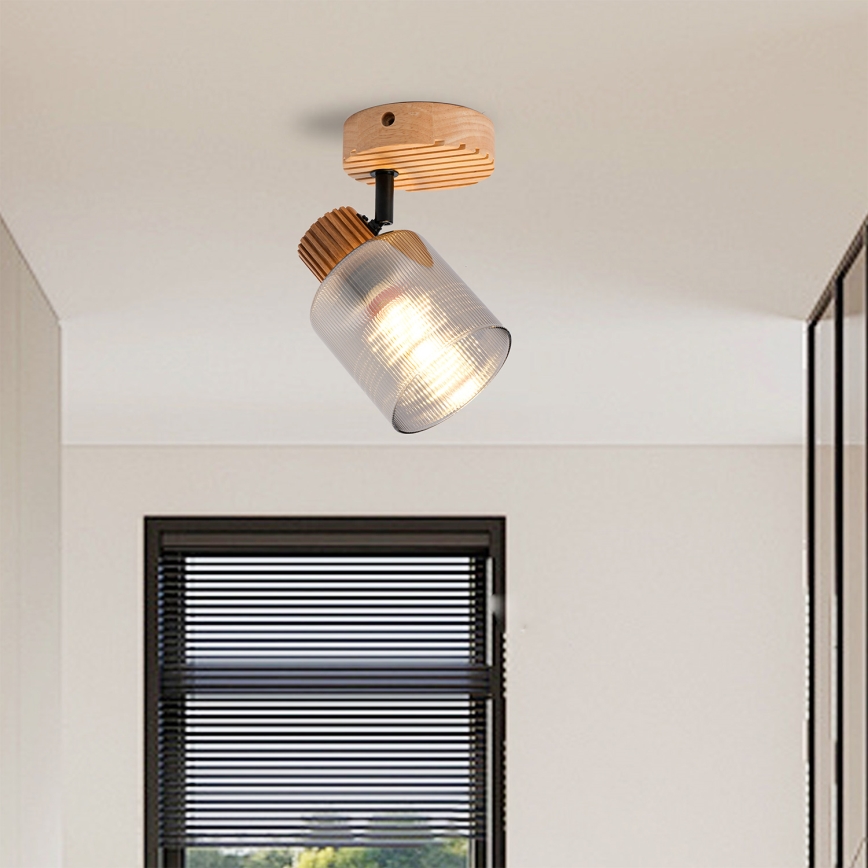 Brilagi - Aplique de parede spot HYGGE 1xE14/15W/230V madeira/fumado