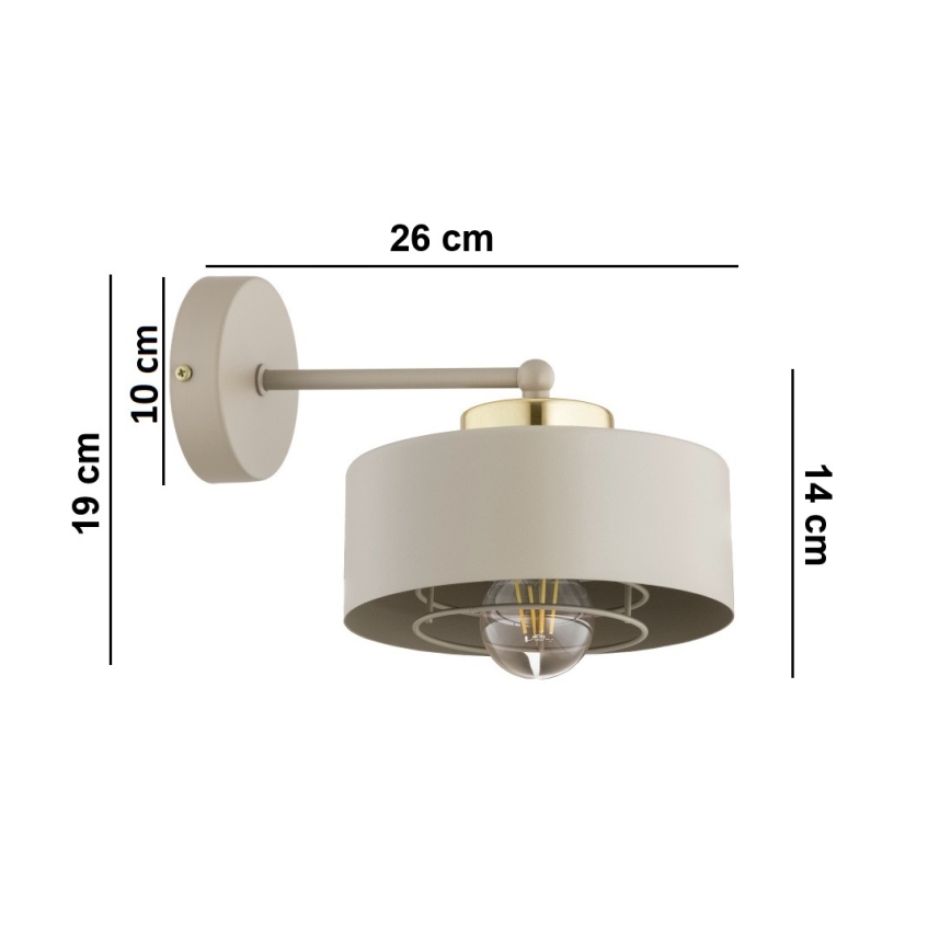 Brilagi - Aplique de parede SPRING 1xE27/60W/230V bege/dourado