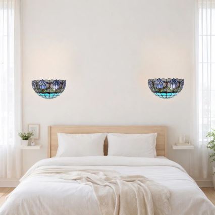 Brilagi - Aplique de parede Tiffany com vitral LORAS 1xE14/40W/230V