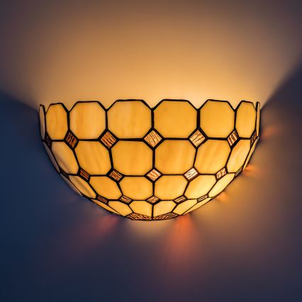 Brilagi - Aplique de parede Tiffany em vitral DORAN 1xE14/40W/230V