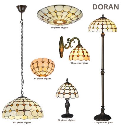 Brilagi - Aplique de parede Tiffany em vitral DORAN 1xE14/40W/230V