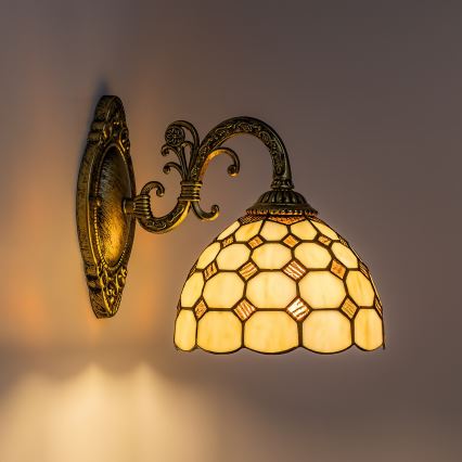 Brilagi - Aplique de parede Tiffany em vitral DORAN 1xE27/40W/230V