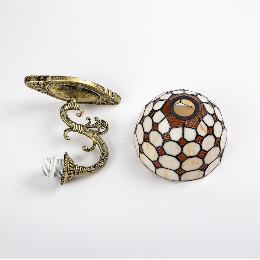 Brilagi - Aplique de parede Tiffany em vitral DORAN 1xE27/40W/230V