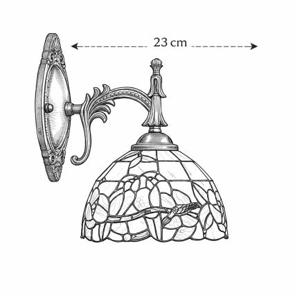 Brilagi - Aplique de parede Tiffany em vitral JUNGLE 1xE14/40W/230V