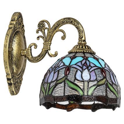 Brilagi - Aplique de parede Tiffany em vitral LORAS 1xE27/40W/230V