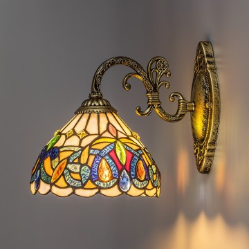 Brilagi - Aplique de parede Tiffany em vitral LUISA 1xE27/40W/230V