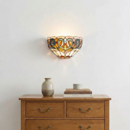 Brilagi - Aplique de parede Tiffany em vitral LUISA 1xE27/40W/230V