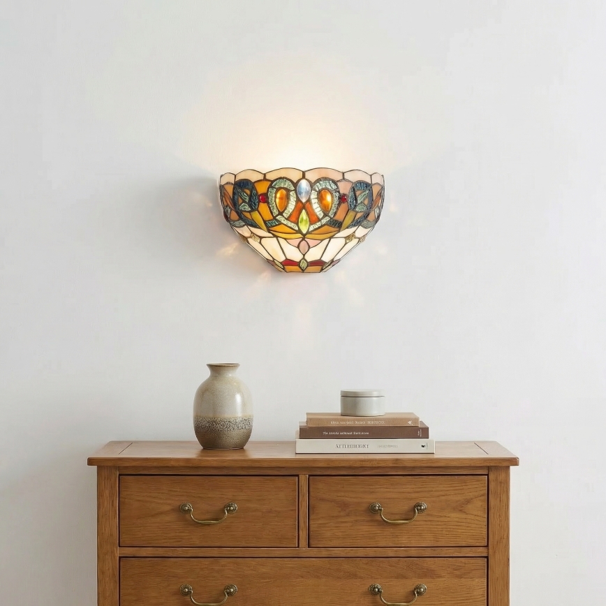 Brilagi - Aplique de parede Tiffany em vitral LUISA 1xE27/40W/230V