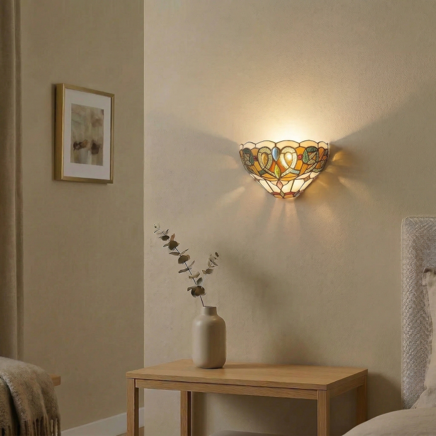 Brilagi - Aplique de parede Tiffany em vitral LUISA 1xE27/40W/230V