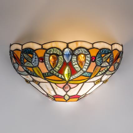 Brilagi - Aplique de parede Tiffany em vitral LUISA 1xE27/40W/230V