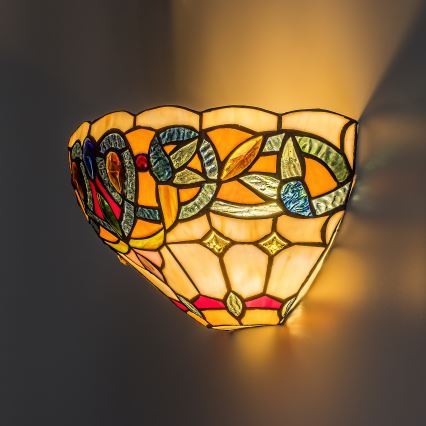 Brilagi - Aplique de parede Tiffany em vitral LUISA 1xE27/40W/230V