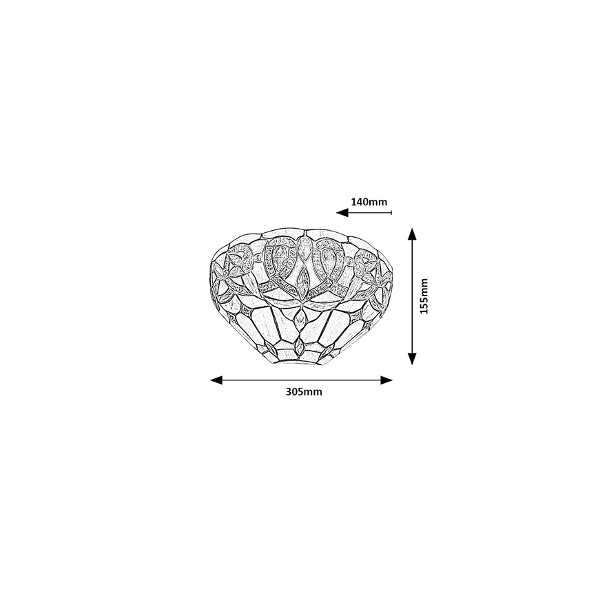 Brilagi - Aplique de parede Tiffany em vitral LUISA 1xE27/40W/230V