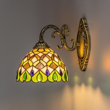 Brilagi - Aplique de parede Tiffany em vitral MARGARET 1xE27/40W/230V