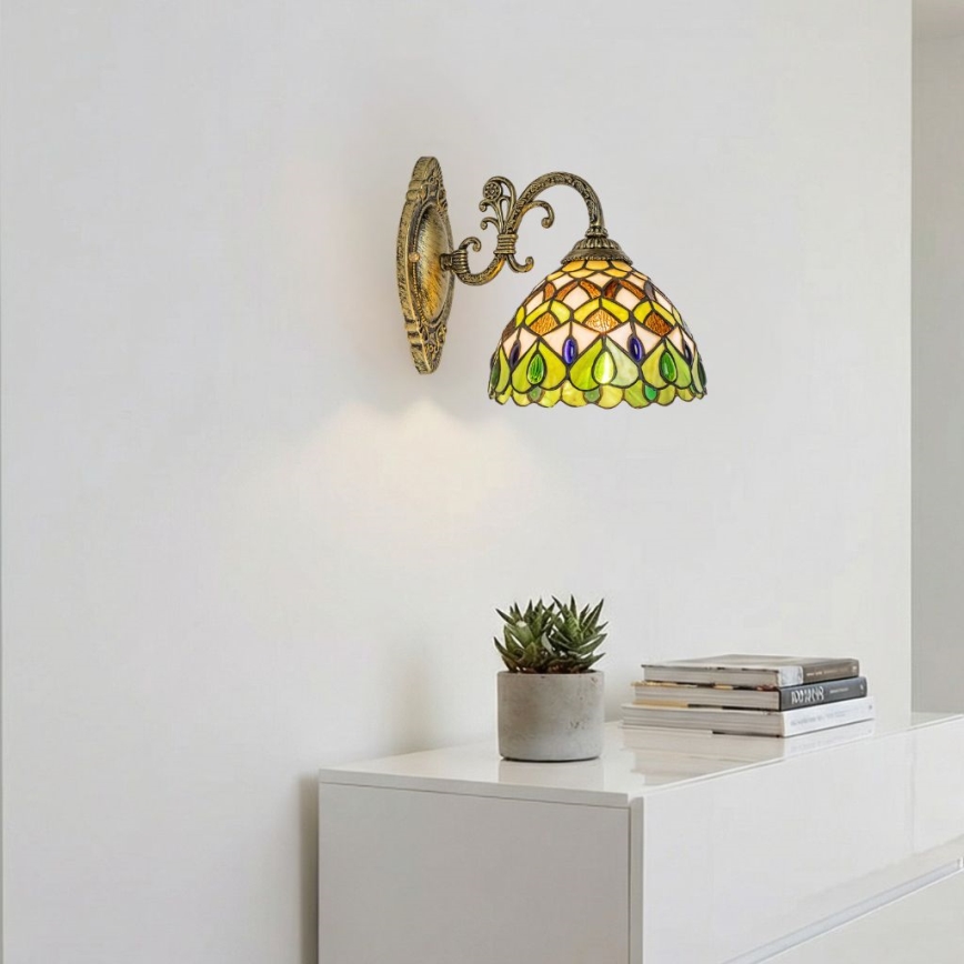 Brilagi - Aplique de parede Tiffany em vitral MARGARET 1xE27/40W/230V