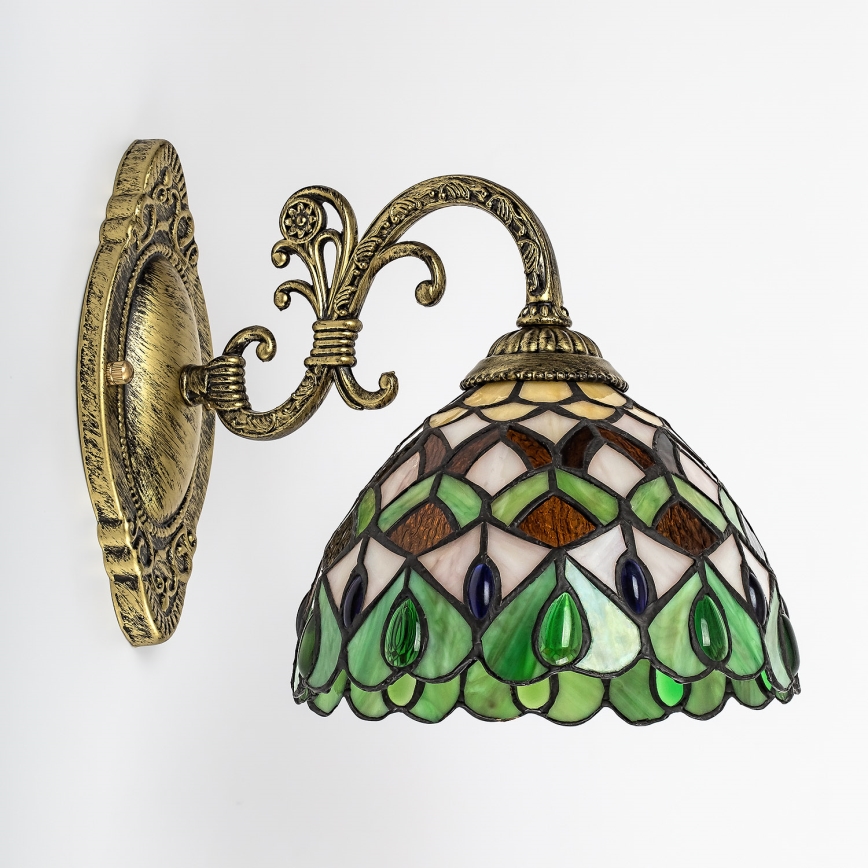 Brilagi - Aplique de parede Tiffany em vitral MARGARET 1xE27/40W/230V