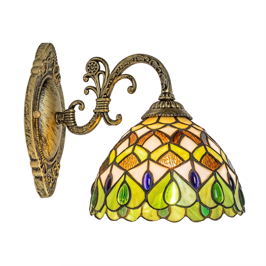 Brilagi - Aplique de parede Tiffany em vitral MARGARET 1xE27/40W/230V