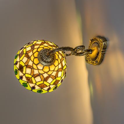 Brilagi - Aplique de parede Tiffany em vitral MARGARET 1xE27/40W/230V