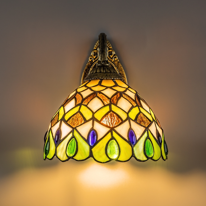 Brilagi - Aplique de parede Tiffany em vitral MARGARET 1xE27/40W/230V
