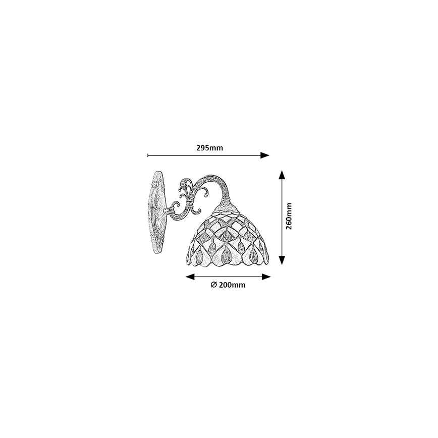Brilagi - Aplique de parede Tiffany em vitral MARGARET 1xE27/40W/230V