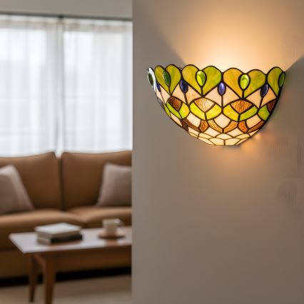 BRILAGI - Aplique de parede Tiffany em vitral MARGARET 1xE27/40W/230V