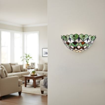 BRILAGI - Aplique de parede Tiffany em vitral MARGARET 1xE27/40W/230V