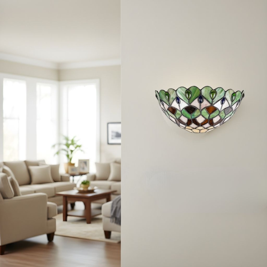 BRILAGI - Aplique de parede Tiffany em vitral MARGARET 1xE27/40W/230V
