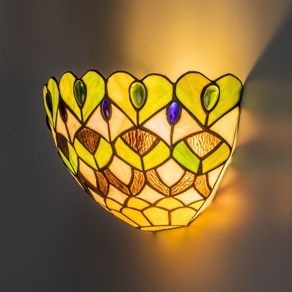 BRILAGI - Aplique de parede Tiffany em vitral MARGARET 1xE27/40W/230V