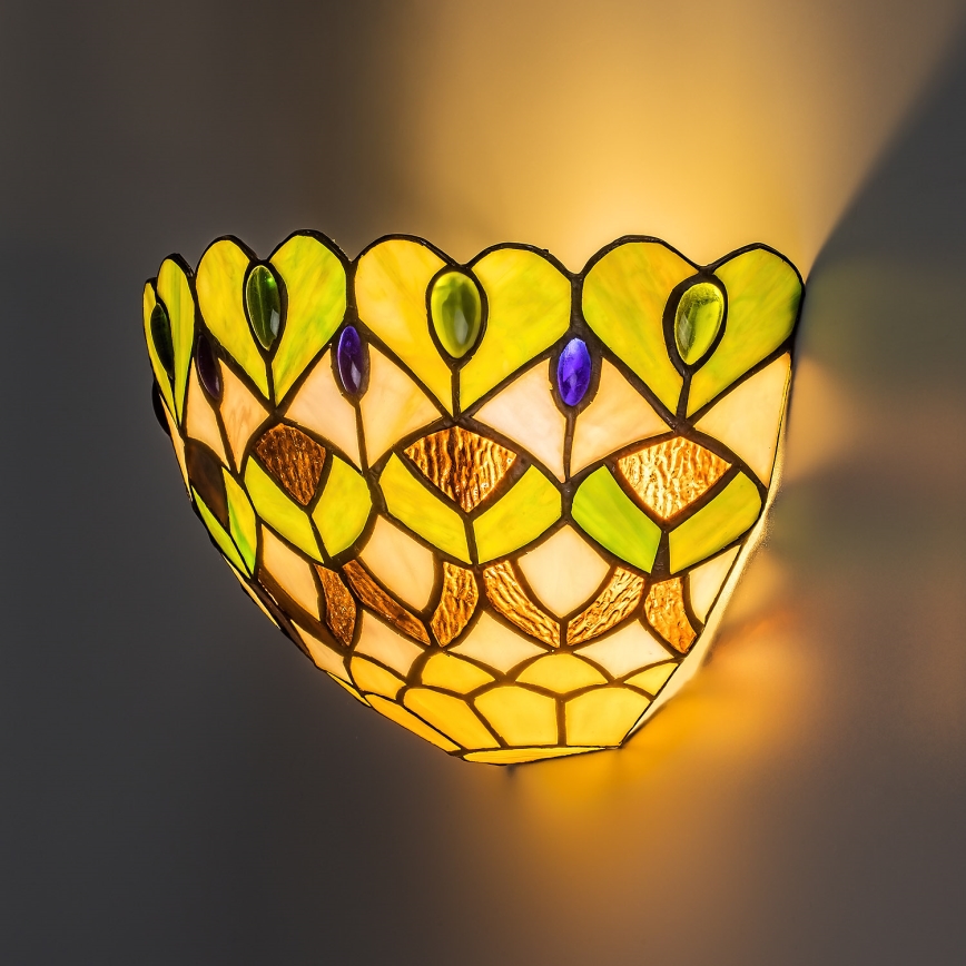 BRILAGI - Aplique de parede Tiffany em vitral MARGARET 1xE27/40W/230V