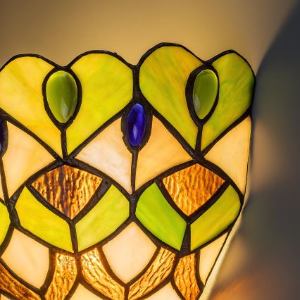 BRILAGI - Aplique de parede Tiffany em vitral MARGARET 1xE27/40W/230V