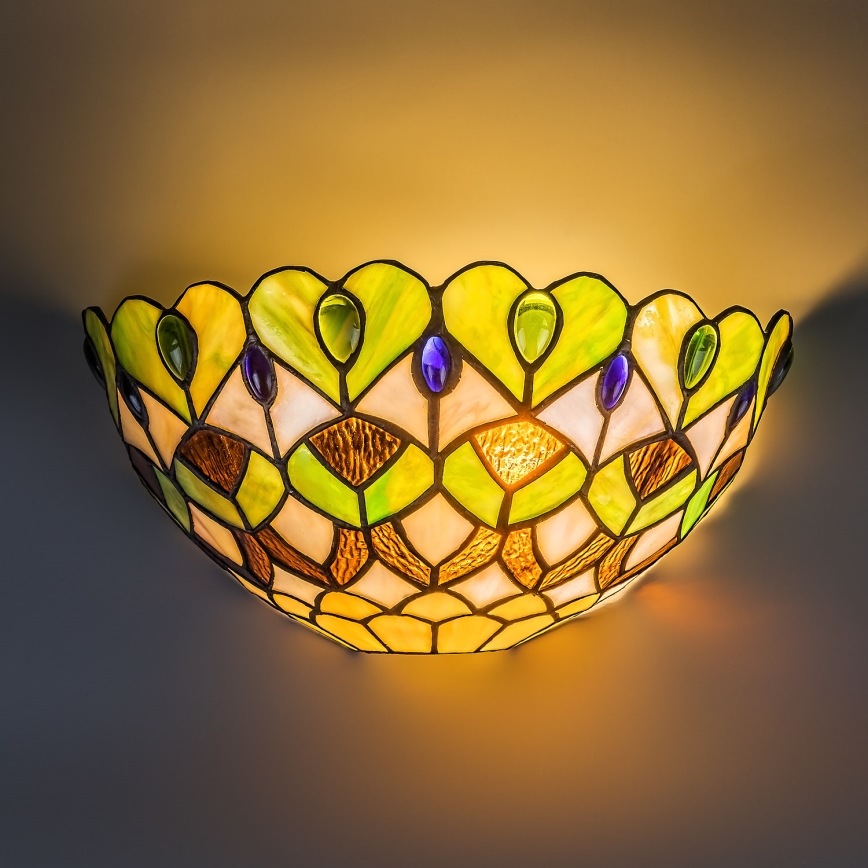 BRILAGI - Aplique de parede Tiffany em vitral MARGARET 1xE27/40W/230V