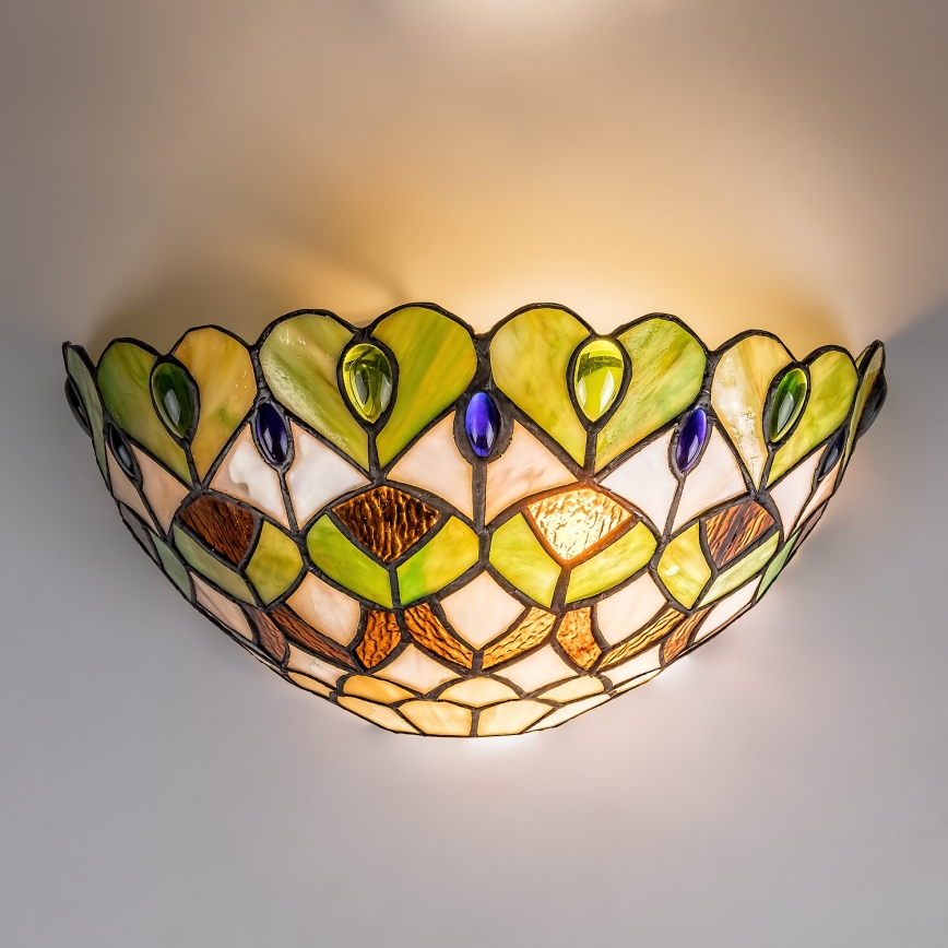 BRILAGI - Aplique de parede Tiffany em vitral MARGARET 1xE27/40W/230V