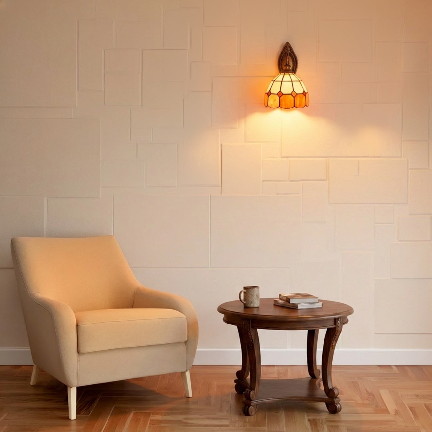 Brilagi - Aplique de parede Tiffany em vitral SIENNA 1xE14/40W/230V