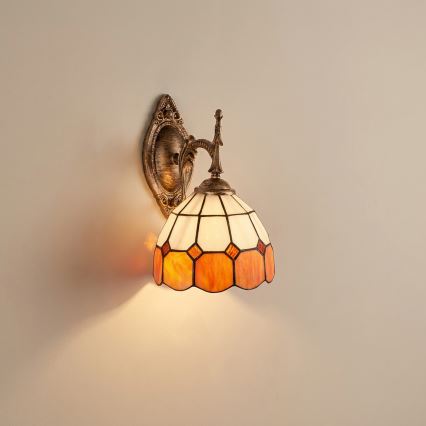 Brilagi - Aplique de parede Tiffany em vitral SIENNA 1xE14/40W/230V