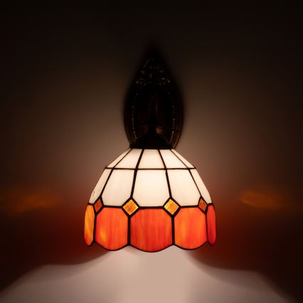 Brilagi - Aplique de parede Tiffany em vitral SIENNA 1xE14/40W/230V